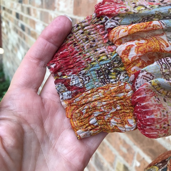 Zara Sheer Printed Tassel Blouse - Picture 2 of 6